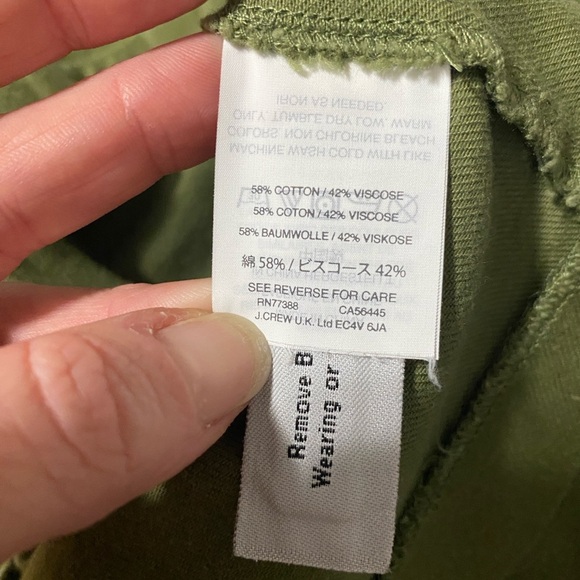 Madewell Olive A-Line Button-Front Mini Skirt | Size 6 | Timeless Utility Style - Picture 4 of 5